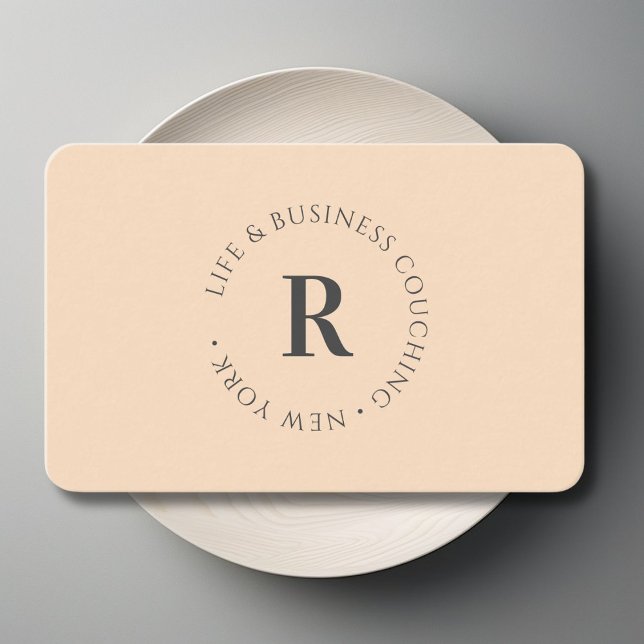 Monogram, Minimum Beige Business Card (Monogram, Minimum Beige Business Card)