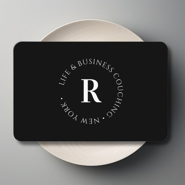Monogram, Minimum Black Business Card (Monogram, Minimum Black and White Business Card)