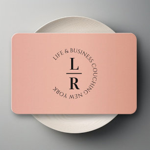 Monogram, Minimum Copper Gold Business Card
