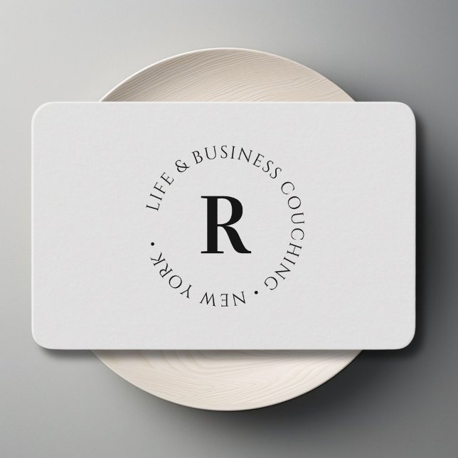 Monogram, Minimum Grey Business Card (Monogram, Minimum Gray Business Card)