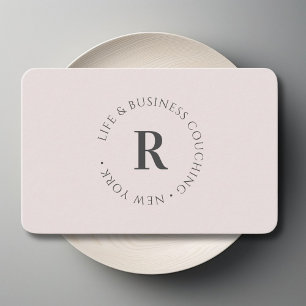 Monogram, Minimum Grey Business Card