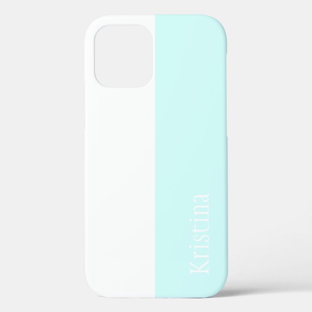 MONOGRAM MINT GREEN AND WHITE iPHONE CASE (Back)
