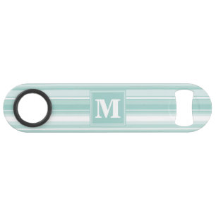 Monogram mint green stripes