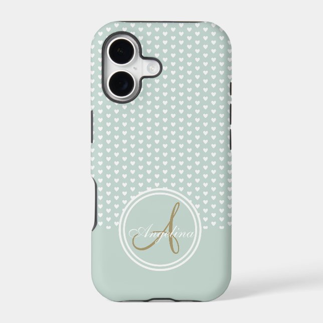 Monogram Mint Hearts (Back)