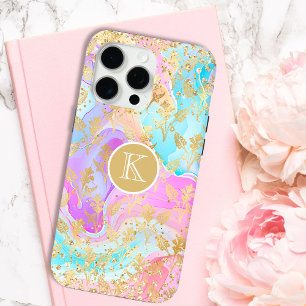 Monogram Modern Abstract Glitter Personalised iPhone 15 Pro Max Case
