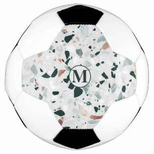 Monogram Modern Abstract Terrazzo Pattern Football