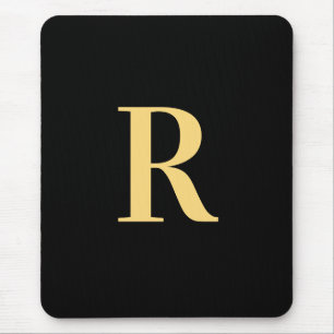 Monogram Modern Black Gold Mouse Mat
