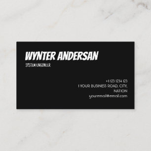 Monogram Modern Black Minimal Custom Name Business Card