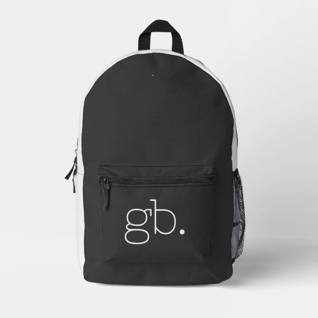 Monogram Modern Black Printed Backpack (Front)