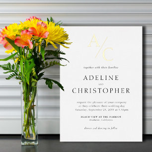 Monogram Modern Black White Gold