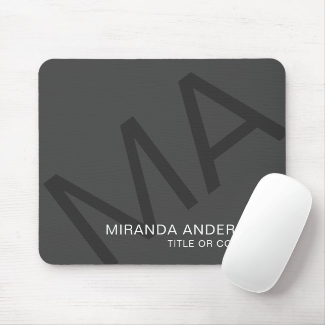 Monogram Modern Bold Typography Professional  Mouse Mat (With Mouse)