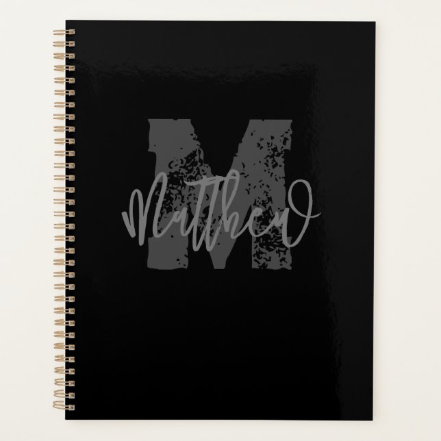 Monogram Modern Boy Back-To-School Homework Planner (Front)