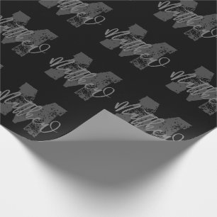 Monogram Modern Boy Back-To-School Homework Wrapping Paper