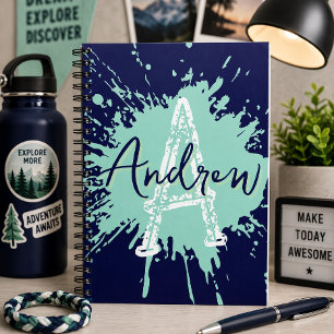 Monogram Modern Boy Preppy Back-To-School Notebook
