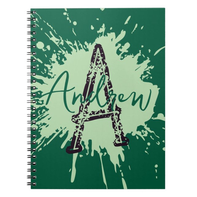 Monogram Modern Boy Preppy Back-To-School Notebook (Front)