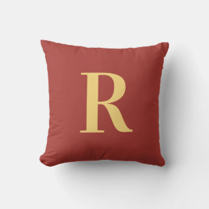 Monogram Modern Brown Gold Cushion