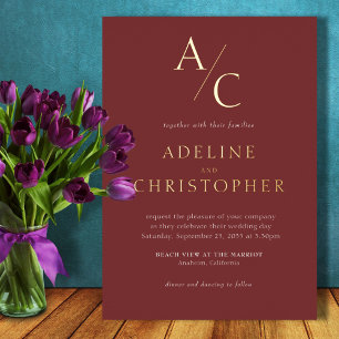 Monogram Modern Burgundy Gold