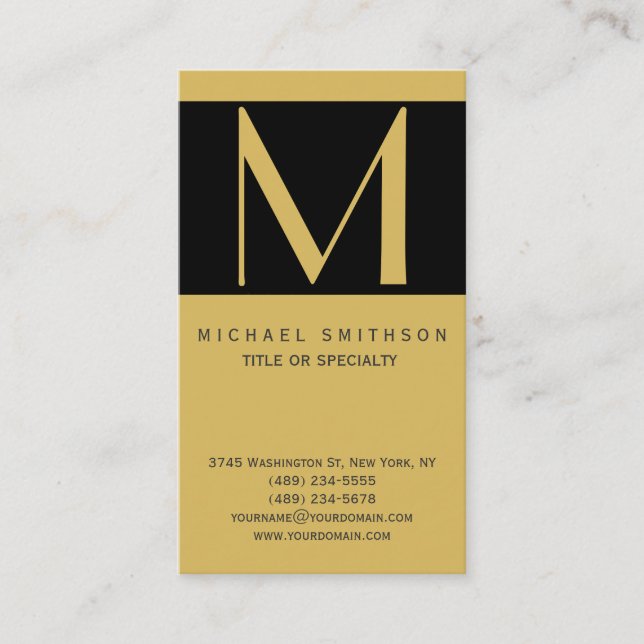 Monogram Modern Business Card (Front)