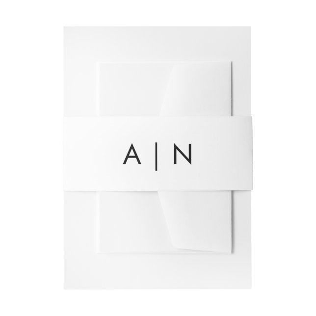 Monogram Modern Classic Elegant Simple Belly Band  Invitation Belly Band (Front Example)