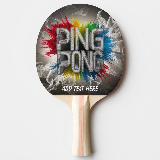 monogram modern colourful elegant cool ping pong paddle (Front)