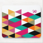 Monogram Modern Colourful Geometric Pattern Mouse Mat<br><div class="desc">Modern colourful geometric pattern. Changeable white background since pattern has a transparent background. Several variation on this design including different colour combination. Multi-colour triangles gives you endless option. Almost any background colour looks good. If you need any help customising any of my designs, contact ArtOnWear designer. Free text formatting with...</div>