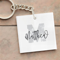 Monogram Modern Cool Grunge Add Your Name