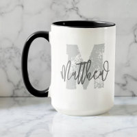 Monogram Modern Cool Grunge Add Your Name