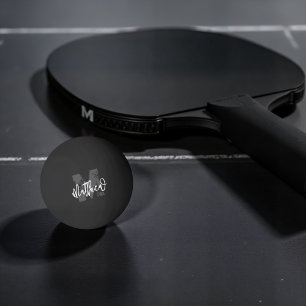 Monogram Modern Cool Grunge Add Your Name Ping Pong Ball