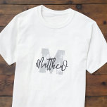 Monogram Modern Cool Grunge Add Your Name T-Shirt<br><div class="desc">Get ready for school! Add your monogram and name. This design is timeless,  modern and grunge.</div>