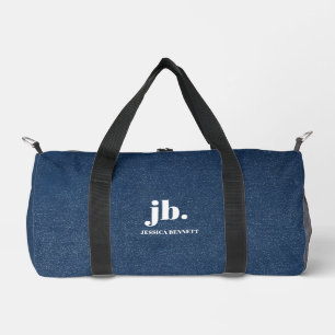 Monogram Modern Denim Jeans Texture Print Duffle Bag