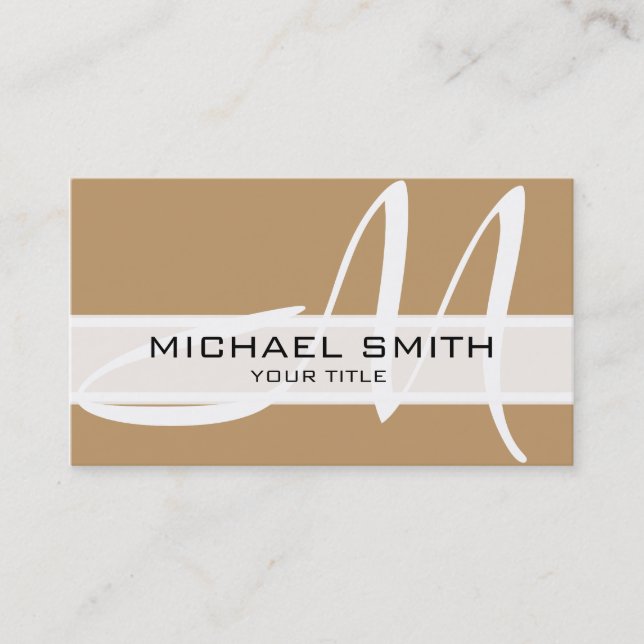 Monogram Modern Desert Background Business Card (Front)