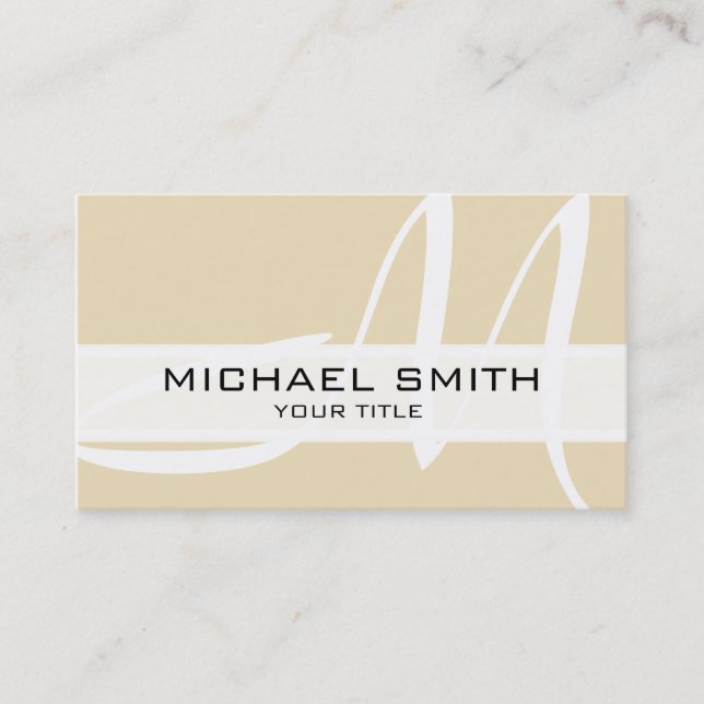 Monogram Modern Dutch white Background Business Card (Front)