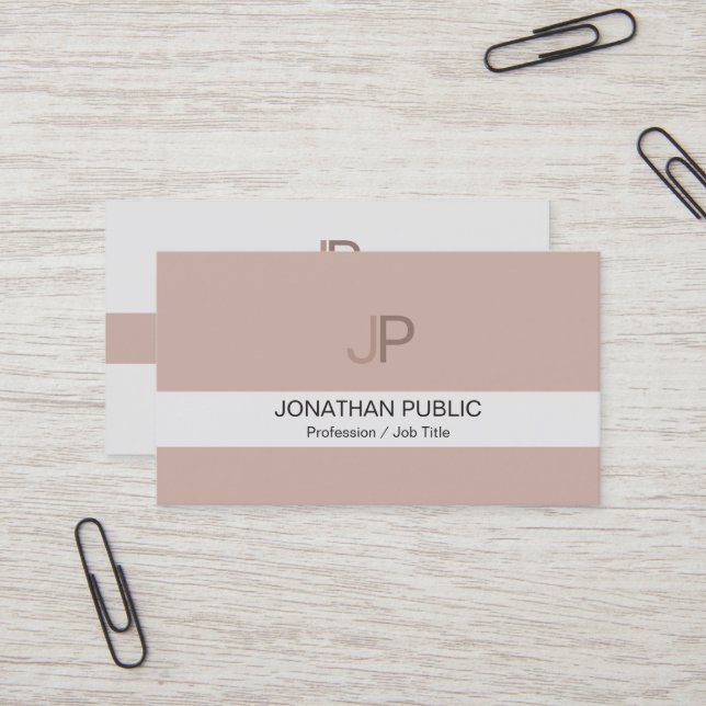 Monogram Modern Elegant Chic Colour Harmony Luxury Business Card (Front/Back In Situ)