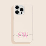 Monogram Modern Elegant Chic Script Name<br><div class="desc">Monogram Modern Elegant Chic Script Name Personalised iPhone Case</div>