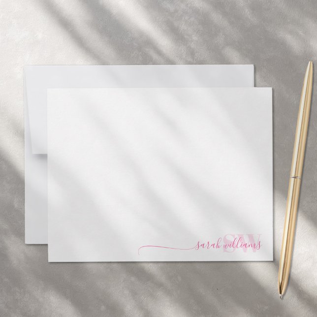 Monogram Modern Elegant Chic Script Name Card (Creator Uploaded)