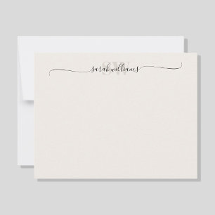 Monogram Modern Elegant Chic Script Name Card