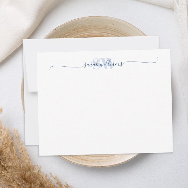 Monogram Modern Elegant Chic Script Name Card (Creator Uploaded)