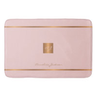 Monogram modern elegant glitter pink and gold