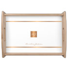 Monogram modern elegant glitter white and gold