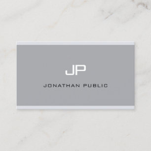 Monogram Modern Elegant Simple Grey Professional Business Card