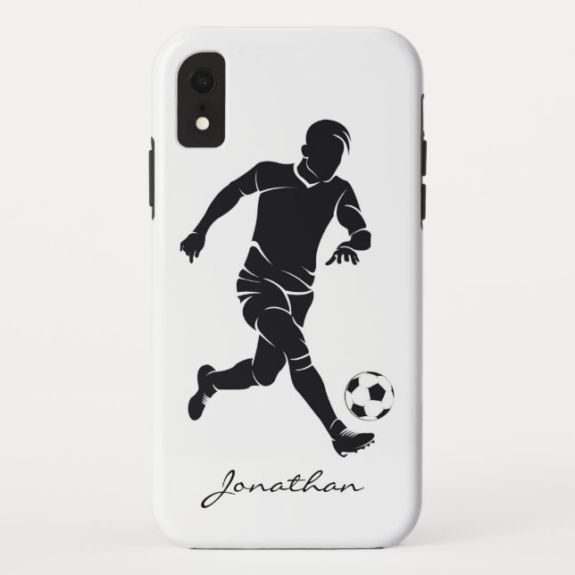 Monogram Modern Football Soccer Player Sports Case-Mate iPhone Case (Back)