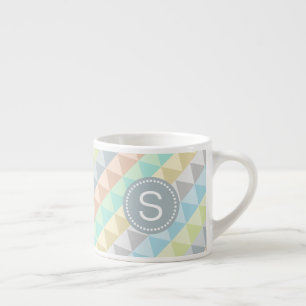 Monogram Modern Geometric Pattern Espresso Mug