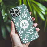 Monogram Modern Girly Floral Pattern Personalised<br><div class="desc">Monogram Modern Girly Floral Pattern Personalised iPhone 16 Pro Max Case features a trendy white floral pattern with your personalised monogram. Personalise by editing the text in the text box provided. Designed for you by Evco Studio www.zazzle.com/store/evcostudio</div>