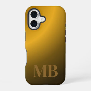 Monogram Modern Gold Tiger Eye iPhone 16 Case