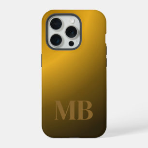 Monogram Modern Gold Tiger Eye iPhone 15 Pro Case