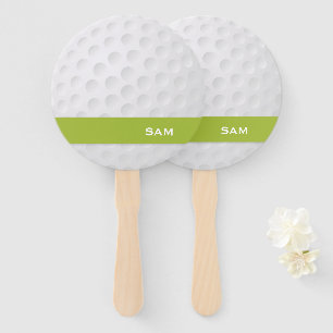 Monogram. Modern Golf Ball Texture. Hand Fan