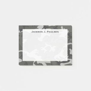 Monogram Modern Grey Abstract Camo Camouflage Post-it Notes