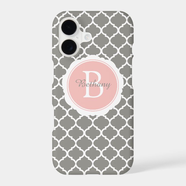 Monogram Modern Grey Pink Geometric (Back)