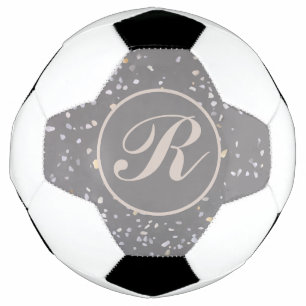 Monogram Modern Grey Terrazzo Football