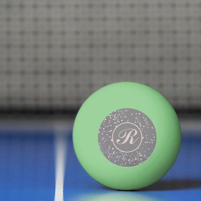Monogram Modern Grey Terrazzo  Ping Pong Ball (Net)